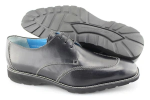 Men's MICHAEL TOSCHI 'SL2' Black Leather Apron Toe Oxfords Size US 8 - D - Picture 1 of 6