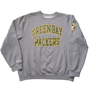 Mitchell & Ness Green Bay Packers Mens XXXL Gray Retro Crewneck Sweatshirt NFL - Picture 1 of 17