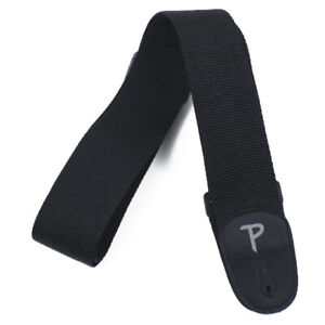 Perri's PLAIN BLACK 2" Wide Poly Webbing Guitar Strap - Fully Adjustable