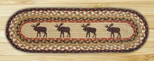 BRAIDED JUTE STAIR TREAD SETS. OVAL COUNTRY STAIR TREADS. MOOSE/BROWN/TAN/CREAM - Picture 1 of 1
