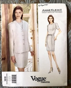 Vogue Designer Anne Klein I1 1618 Pattern - Career Jacket Skirt Sz 12-14-16 UC - Picture 1 of 3