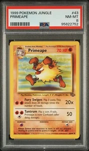 1999 POKEMON JUNGLE #43 PRIMEAPE - ORIGINAL BY WIZARDS OF THE COAST - PSA 8 - Picture 1 of 2