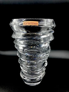 9 1/2 ” Nachtmann Clear Lead Crystal  Vase Germany Looks Like A Tornado Fun - Picture 1 of 12