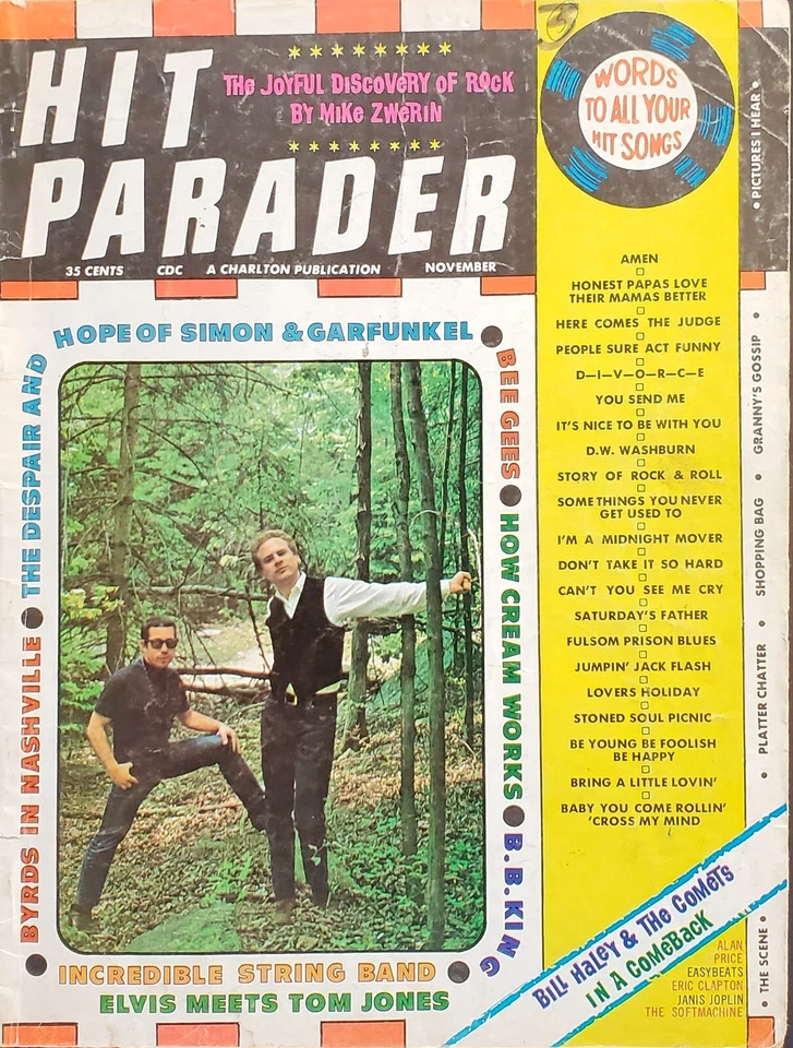 Hit Parader Nov 1968 Simon & Garfunkel Bee Gees Janis Joplin The Cream The Byrds - Image 1 of 4