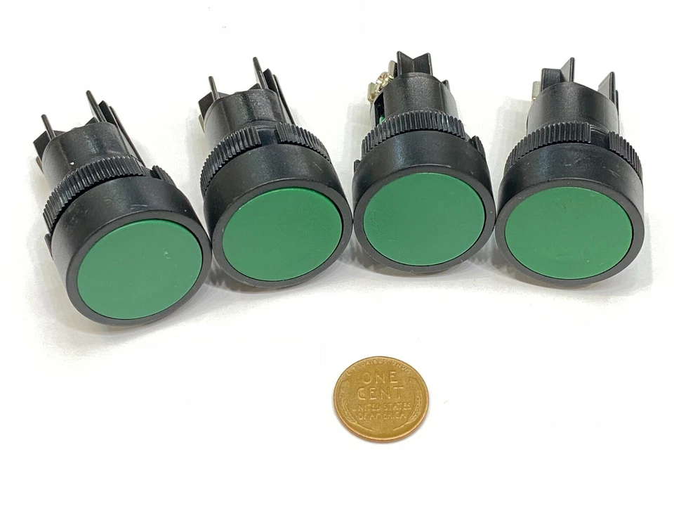 4 x Green Push Button Switch NO 22mm CNC round LA38-11 XB2-EA142  Momentary A11 - Image 1 of 4