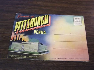 PITTSBURGH PA SOUVENIR POSTCARD FOLDER 18 PHOTOs VERY GOOD 1941 - Picture 1 of 3