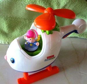 Fisher-Price Little People Spin & Fly Helicopter w/Girl Pilot Sounds/Music, #2 - Picture 1 of 14