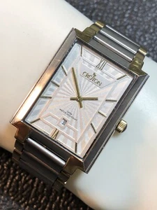 Croton Men's Classic Ultra Slim Stainless Steel Tank Watch CN307418 New Battery - Picture 1 of 22