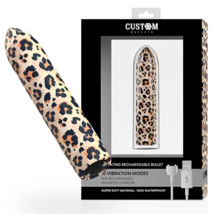 Mini Vibratore CUSTOM BULLETS - PERSONALIZZATI RICARICABILI LEOPARD 10 INTENSITÀ - Foto 1 di 5