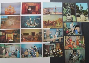 Plymouth Mass. PILGRIMS / MAYFLOWER/ Wax Museum/ ROCK ( 17 ) Vtg. Postcards Lot - Picture 1 of 6