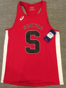 Asics Women’s Track Singlet Seattle Red/Black Size Medium - Picture 1 of 3