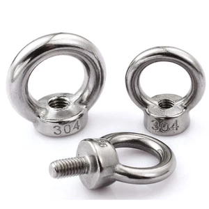 M4 M5 M6 M8 M10 M12 M14-M20 304 Stainless Steel Lifting Eye Bolts Nuts Eyebolts - Picture 1 of 3