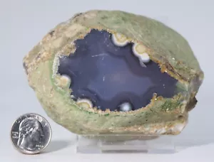 Large enhydro Quartz agate with water with bubble VIDEO 4.21" 107mm COA 6925 - Picture 1 of 6