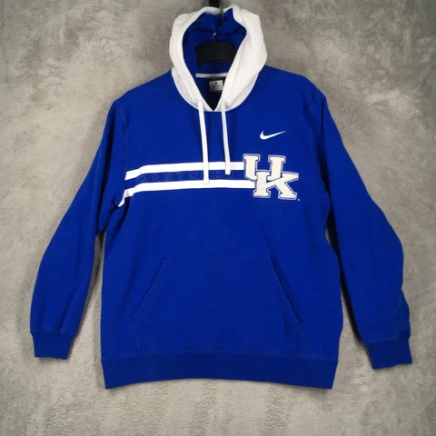 Nike Kentucky Wildcats Hoodie Mens Large Blue Pullover Sweatshirt Basketball Cover