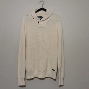 Polo By Ralph Lauren Creme Zopfmuster Fischer Strick Pullover Vintage Granpa Y2k L - Bild 1 von 8