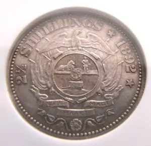 South Africa KM7 Two & Half Shillings 1892 NGC AU 50, old holder. - Picture 1 of 3