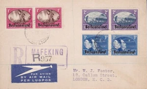 1945 Basutoland #137-9 (FDC?), Mafeking Registered to England *d - Picture 1 of 1