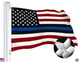 Bandiera G128 Blue Lives Matter - 3x5 piedi | Bandiera poliestere 220GSM ricamata premium - Foto 1 di 6