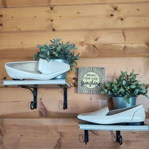 Vince Camuto Kallassa Zapatos de Cuero Gator Croc Mocasines en Relieve Punta Cuadrada Talla 7 - Imagen 1 de 11