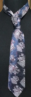 Gravata Oleg Cassini masculina paisley/diamante gola 3,5x57 - Imagem 1 de 3