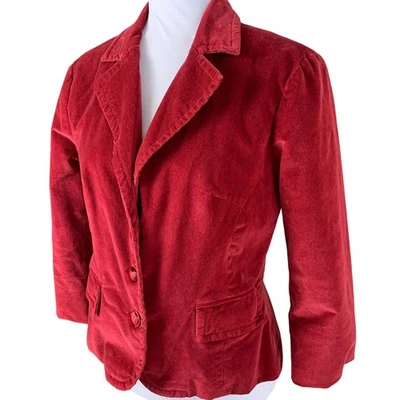Chaqueta Blazer Vintage Rampage Talla L Terciopelo Vino Tinto Satén Botones Vacaciones  Foto 1 de 4