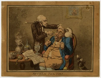 Antigua impresión maestra-CARICATURA-CHARLATANERÍA-BENJAMIN PERKINS-Gillray-1801 Foto 1 de 4