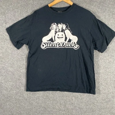 Vintage Silent Duck Shirt Mens M Black Tee Concert Tour Y2K 2000s Band Music - image 1 of 4