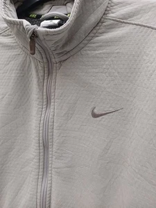 Nike Large Waffle Textured Full Zip Jacket Zip Pockets and Stretch Sides P2P 24" - Picture 1 of 22