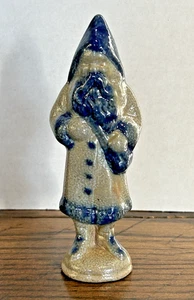 Beaumont Brother Pottery BBP Belsnickel SANTA Figur Blue Salt Glaze Ohio 1993 - Bild 1 von 6