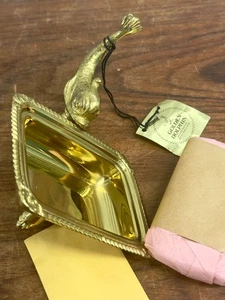 Vintage Mid Century Golden Delphin Seifenhalter Gold Metall New Old Stock - Bild 1 von 7
