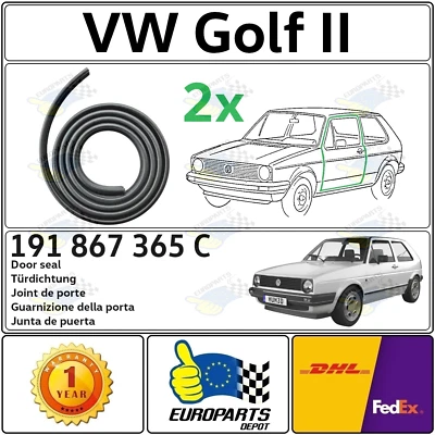 Juego de 2 piezas de resistente al clima sello puerta Volkswagen Golf Rabbit II MK2 2 puertas 1983-92 Foto 1 de 4