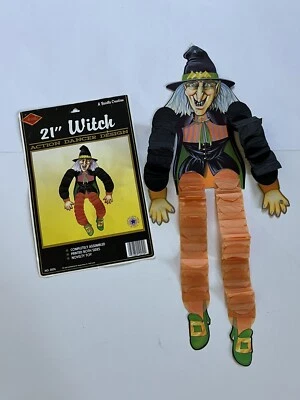 Decoração de dançarina de ação bruxa Halloween 21” vintage 1990 Beistle LEIA POR FAVOR - Imagem 1 de 4