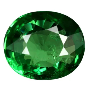 Granate tsavorita verde Tanzania de 1,16 quilates increíble corte ovalado (7 x 6 mm) - Imagen 1 de 2
