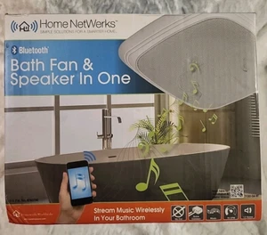 New Home NetWerks 7130-04-BT Bath Fan Bluetooth Stereo Speaker White 70 CFM - Picture 1 of 3