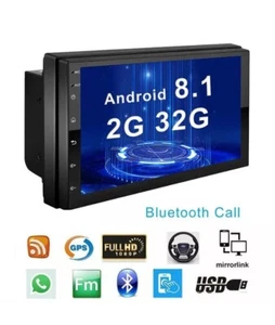 Podofo 2+32GB Android 8.1 2 Din Car Video Radio GPS WIFI RDS FM Bluetooth Stereo - Picture 1 of 6