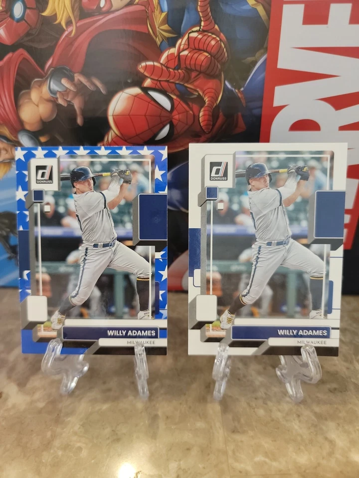 Willy Adames Independence Day 2022 DONRUSS Milwaukee Brewers plus base - Image 1 of 3