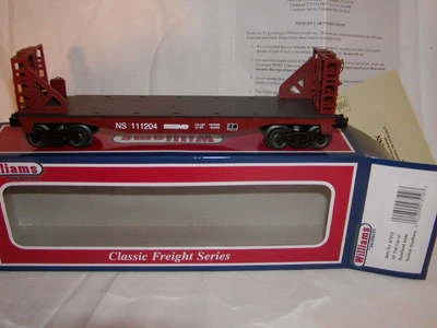 Williams Bachmann 47510 Norfolk Southern 40 Ft Flat Car w Bulkhead Ends Sealed - Image 1 of 4