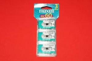 PAQUETE DE 3 CINTAS MICROCASETE DE AUDIO MAXELL MC-60UR 60 MINUTOS TOTALMENTE NUEVAS SELLADAS - Imagen 1 de 4