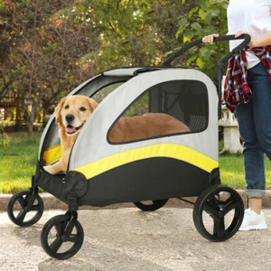 Oversized Large Dog Stroller Dual Door Pet Jogger Trolley Carrier Animal Outdoor - Picture 1 of 14