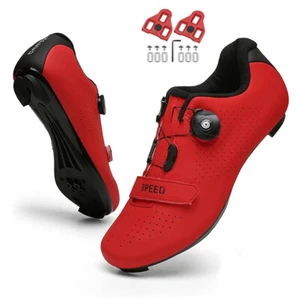 MTB Cycling Shoes Clits Men Speed Bicycle Sneakers Road Bike Racing Spd Cleats - Picture 1 of 17