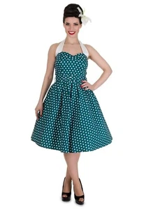 Dolly & Dotty Turquoise Polka Dot Sophie Dress 16 - Picture 1 of 8
