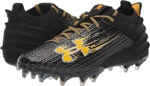 Under Armour Men's Blur Smoke 2.0 Molded Football Cleat, Black/Yellow, Sz-9.5 - Picture 1 of 7