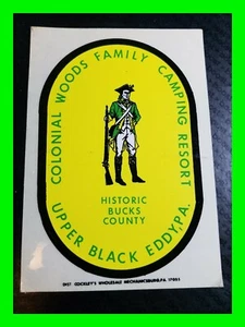 Original Vintage Original Camping Aufkleber Colonial Woods Family Camping Resort Pa.  - Bild 1 von 3