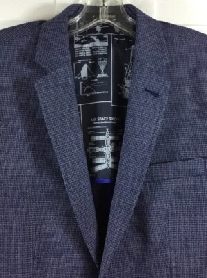 Traje de Murano de 3 piezas para hombre 38R calce ajustado azul a cuadros pantalones 30x30 vuelta al espacio Foto 1 de 4