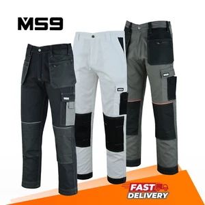 MS9 Men's Cargo Combat Tactical Multi Pockets Work Worker Trousers Pants S-1 - Picture 1 of 26