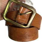 Tooled Leather Belt 38 Western Cowboy Brown Vtg Distressed