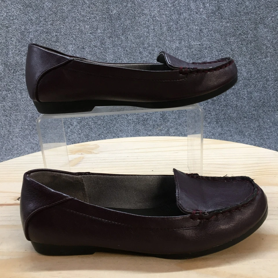 LifeStride Zapatos Mujer 6M Renae Mocasines Pisos Púrpura Imitación Cuero Sin Cordones Informales Foto 1 de 4