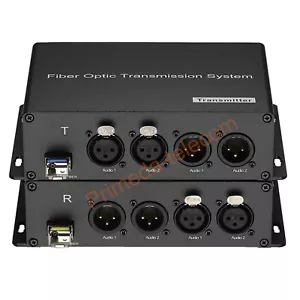 2 BIDI XLR Bilanciato Audio Over Fiber Extender Convertitore LC Suono Cristallino - Foto 1 di 5