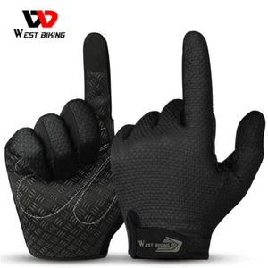 WEST BIKING Radfahren Volle Finger Handschuhe Touchscreen Sport Handschuhe - Picture 1 of 20