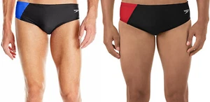 NWT Speedo Men's PowerFLEX Eco Revolve Splice Swim Brief Swimsuit - Picture 1 of 4